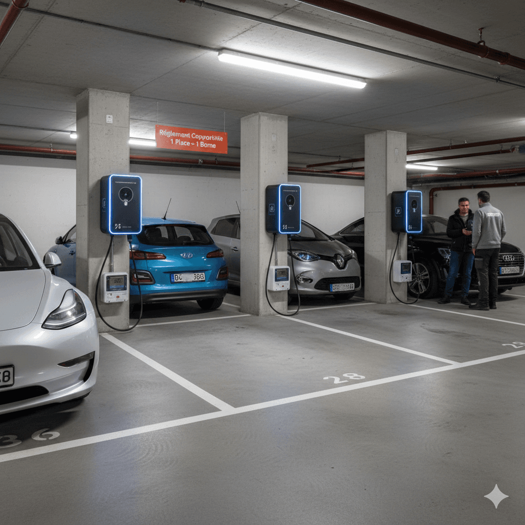 Borne recharge copropriété